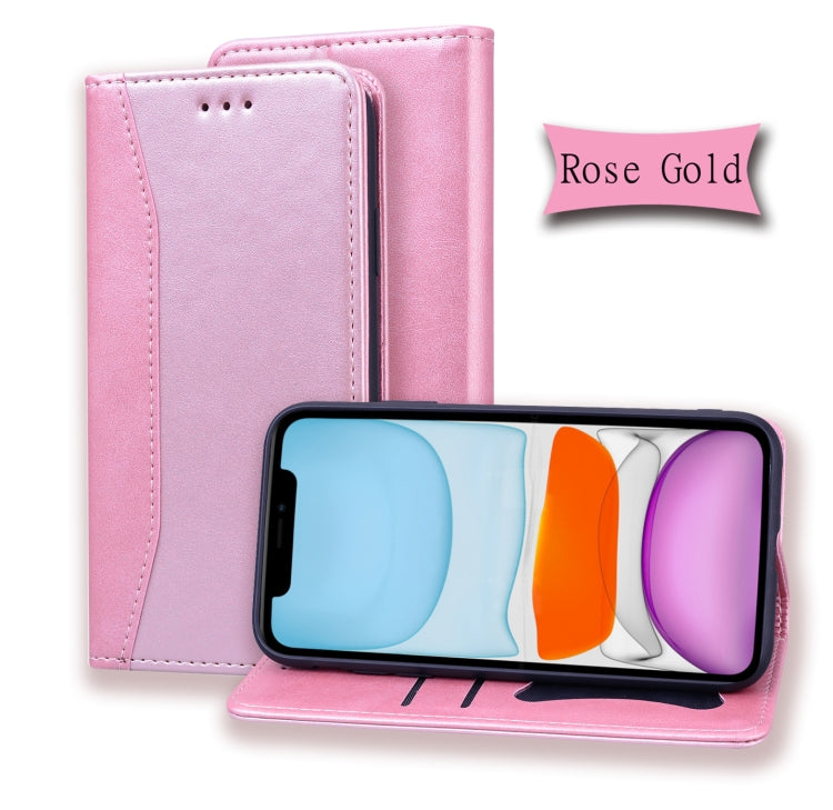 For iPhone 12 mini Business Stitching Horizontal Flip Leather Case with Double Folding & Bracket & Card Slots & Photo Frame & Wallet