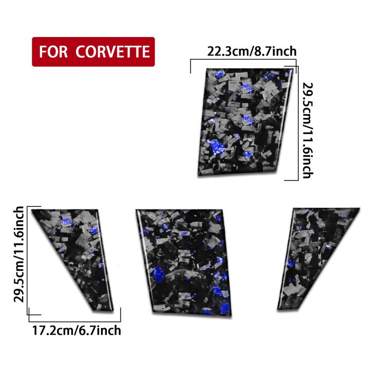4pcs/Set Forged Gold Foil Carbon Fiber Car Roof Camera Sides Decorative Sticker for Chevrolet Corvette C8 2020-, Left and Right Driver