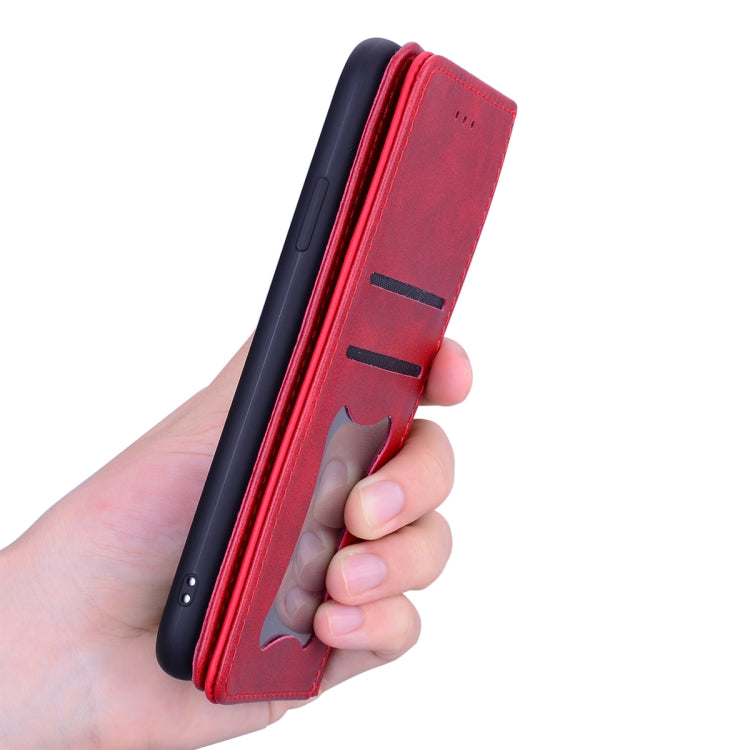 For iPhone 12 Pro Max Business Stitching Horizontal Flip Leather Case with Double Folding & Bracket & Card Slots & Photo Frame & Wallet