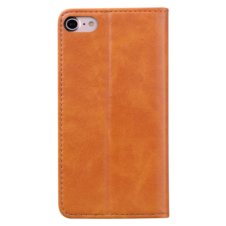 For iPhone 7 / 8 / SE(2020) Business Stitching Horizontal Flip Leather Case with Double Folding & Bracket & Card Slots & Photo Frame & Wallet
