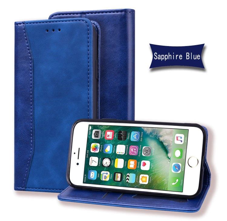 For iPhone 7 / 8 / SE(2020) Business Stitching Horizontal Flip Leather Case with Double Folding & Bracket & Card Slots & Photo Frame & Wallet