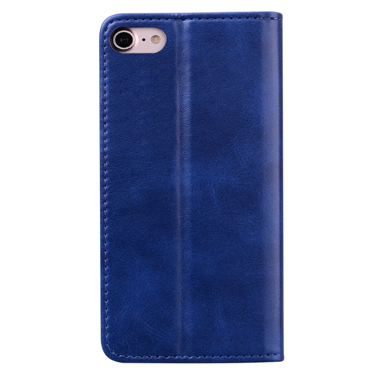For iPhone 7 / 8 / SE(2020) Business Stitching Horizontal Flip Leather Case with Double Folding & Bracket & Card Slots & Photo Frame & Wallet