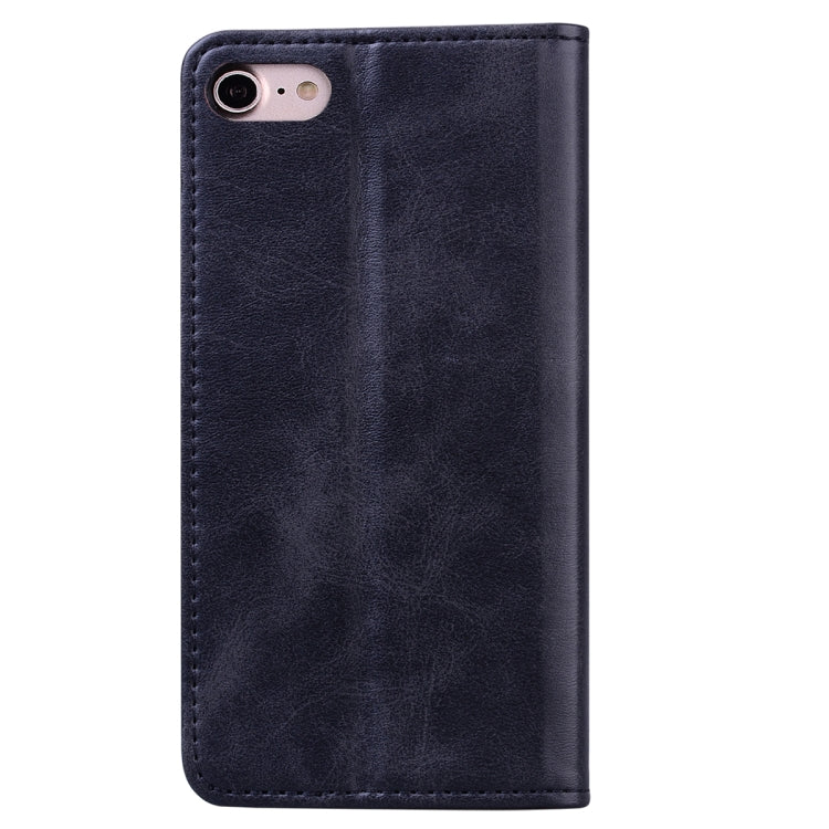 For iPhone 7 / 8 / SE(2020) Business Stitching Horizontal Flip Leather Case with Double Folding & Bracket & Card Slots & Photo Frame & Wallet