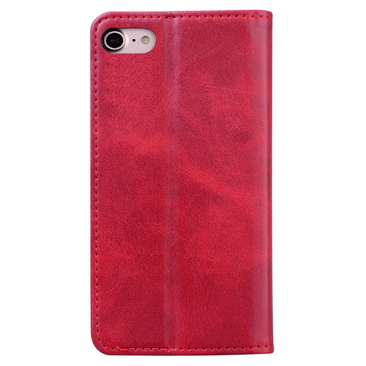 For iPhone 7 / 8 / SE(2020) Business Stitching Horizontal Flip Leather Case with Double Folding & Bracket & Card Slots & Photo Frame & Wallet