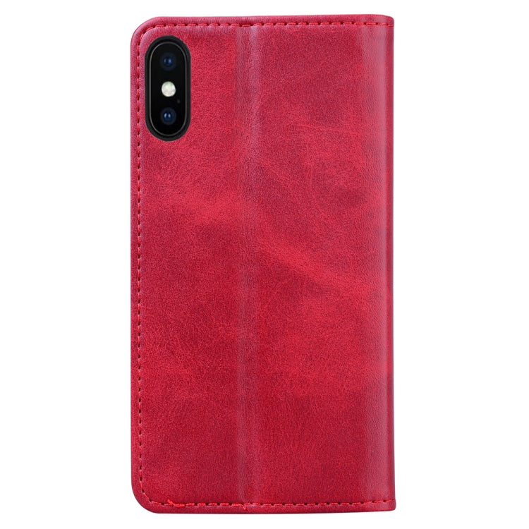 For iPhone XS Business Stitching Horizontal Flip Leather Case with Double Folding & Bracket & Card Slots & Photo Frame & Wallet