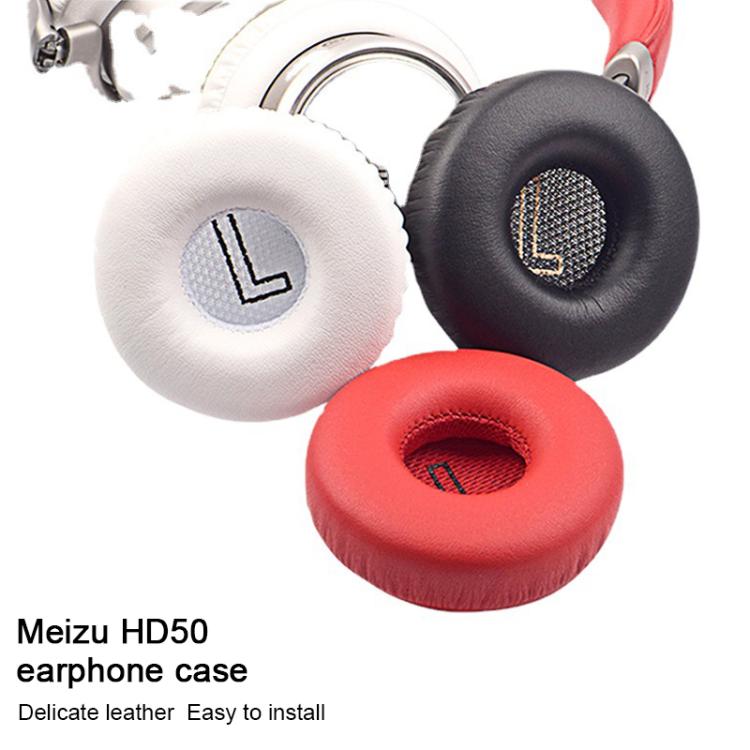 For Meizu HD50 1 Pair Protein Leather Snap-on Type Earphone Covers