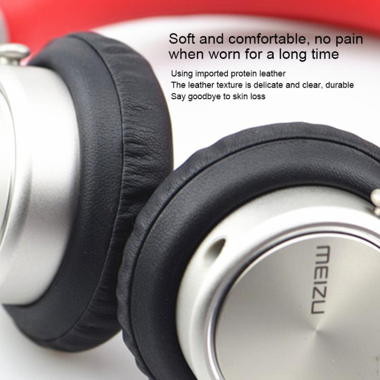 For Meizu HD50 1 Pair Protein Leather Snap-on Type Earphone Covers