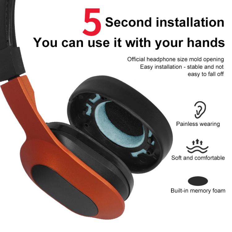 2pcs Snap-on Protein Leather Earpads For KEF M400 - Black