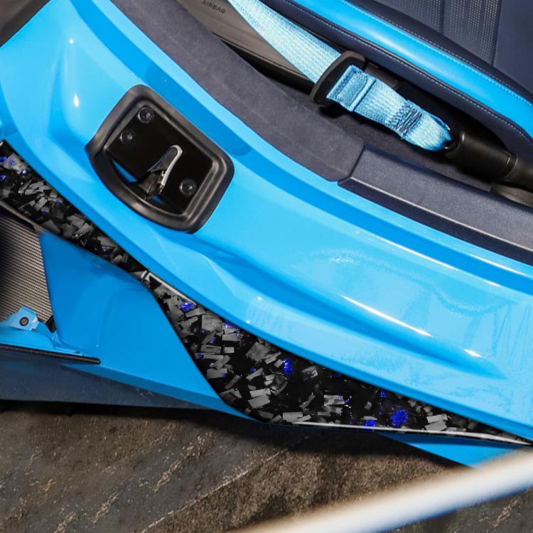 4pcs/Set Forged Gold Foil Carbon Fiber Car Door Armrest Side Decorative Sticker for Chevrolet Corvette C8 2020-, Left and Right Driver