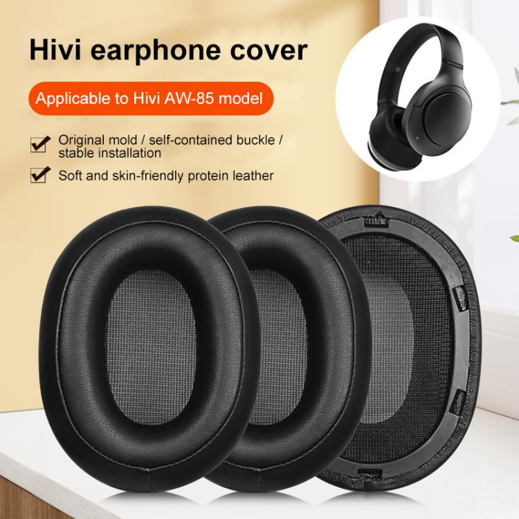 2pcs Snap-on Earpads For Swan AW-85, Material:Football Net Fabric - Black