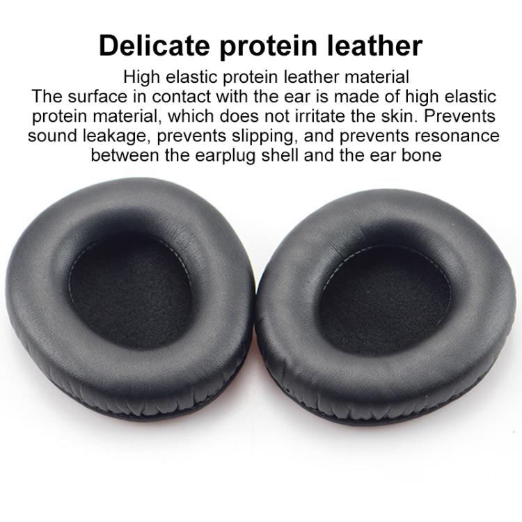 2pcs Protein Leather Earpads For Creative Aurvana Live 1 - Black