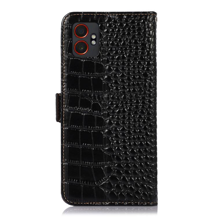 For Samsung Galaxy XCover7 Pro Crocodile Top Layer Cowhide Leather Phone Case