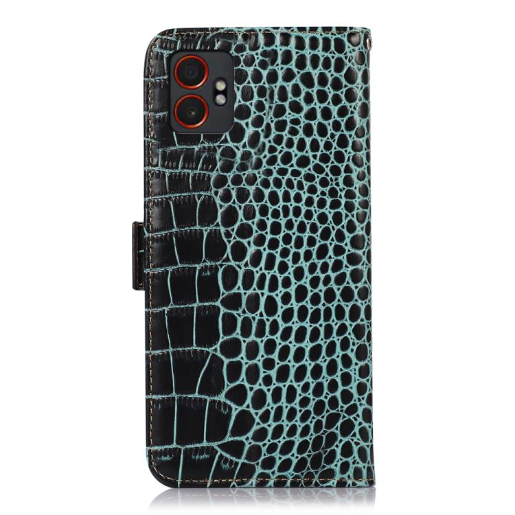 For Samsung Galaxy XCover7 Pro Crocodile Top Layer Cowhide Leather Phone Case