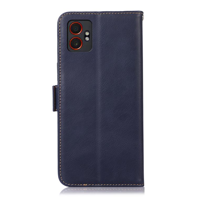 For Samsung Galaxy XCover7 Pro Magnetic Crazy Horse Texture Genuine Leather RFID Phone Case