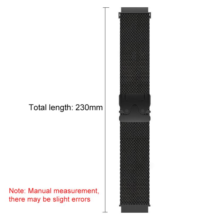 22mm xDfind Milanese Parachute Buckle Stainless Steel Raised Fine Mesh Watch Band