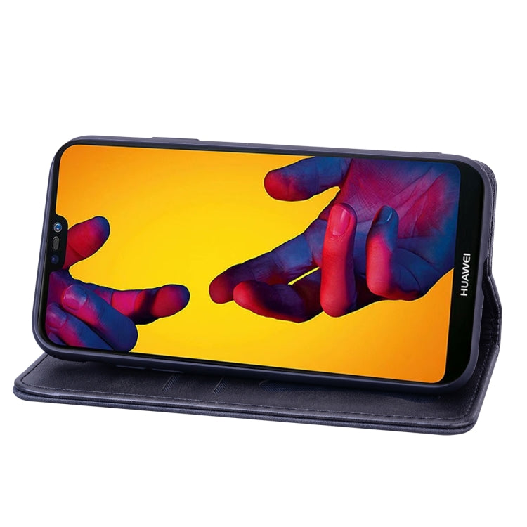 For Huawei P20 Lite / Nova 3e Business Stitching Horizontal Flip Leather Case with Double Folding & Bracket & Card Slots & Photo Frame & Wallet