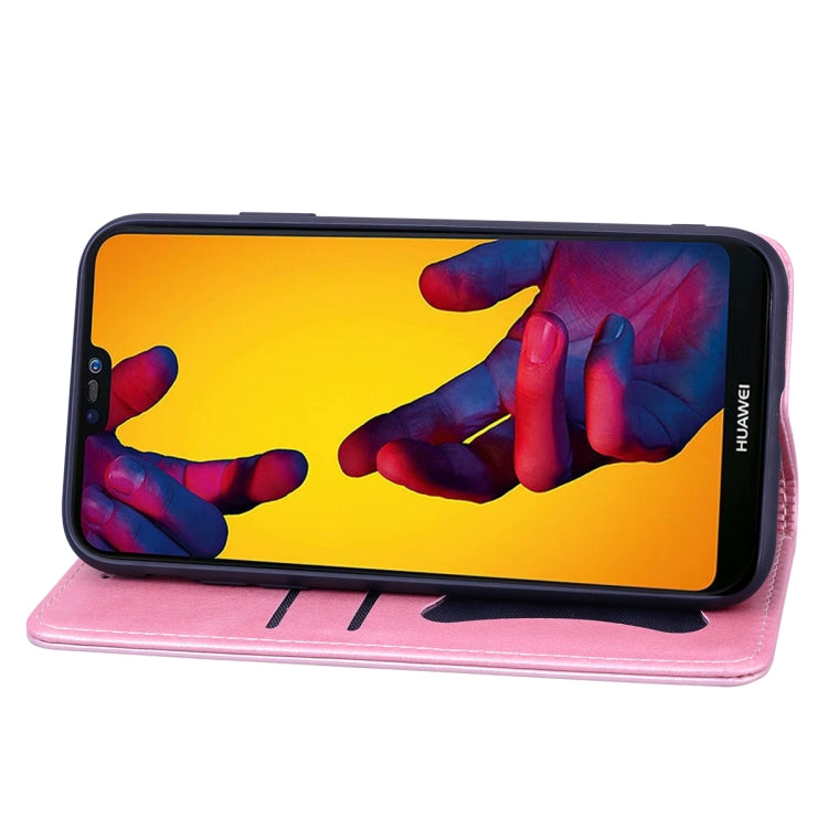 For Huawei P20 Lite / Nova 3e Business Stitching Horizontal Flip Leather Case with Double Folding & Bracket & Card Slots & Photo Frame & Wallet