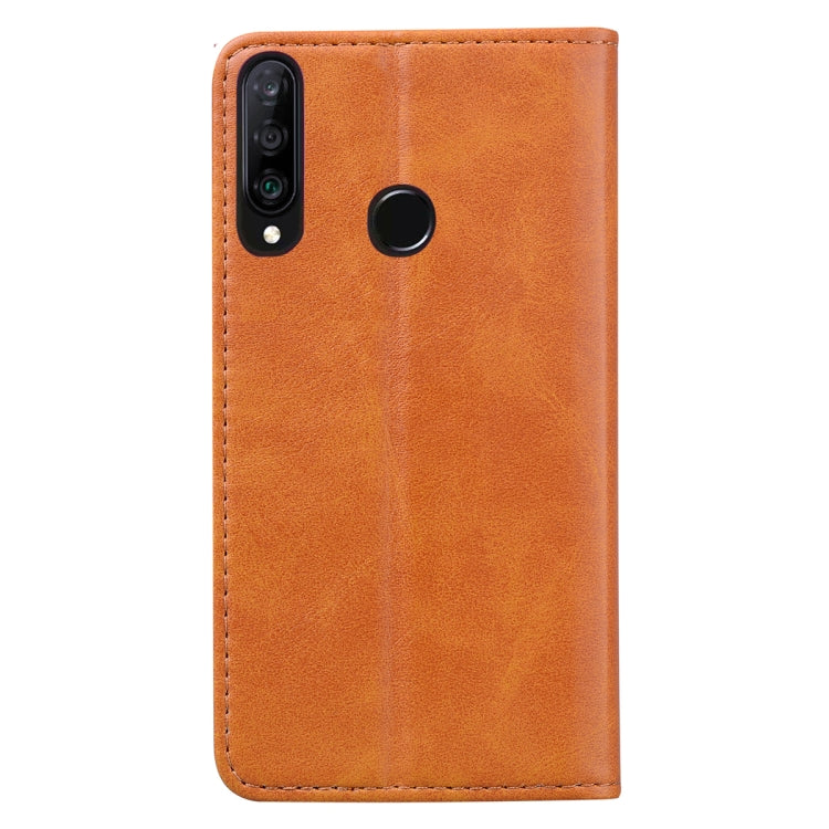 For Huawei P30 Lite Business Stitching Horizontal Flip Leather Case with Double Folding & Bracket & Card Slots & Photo Frame & Wallet
