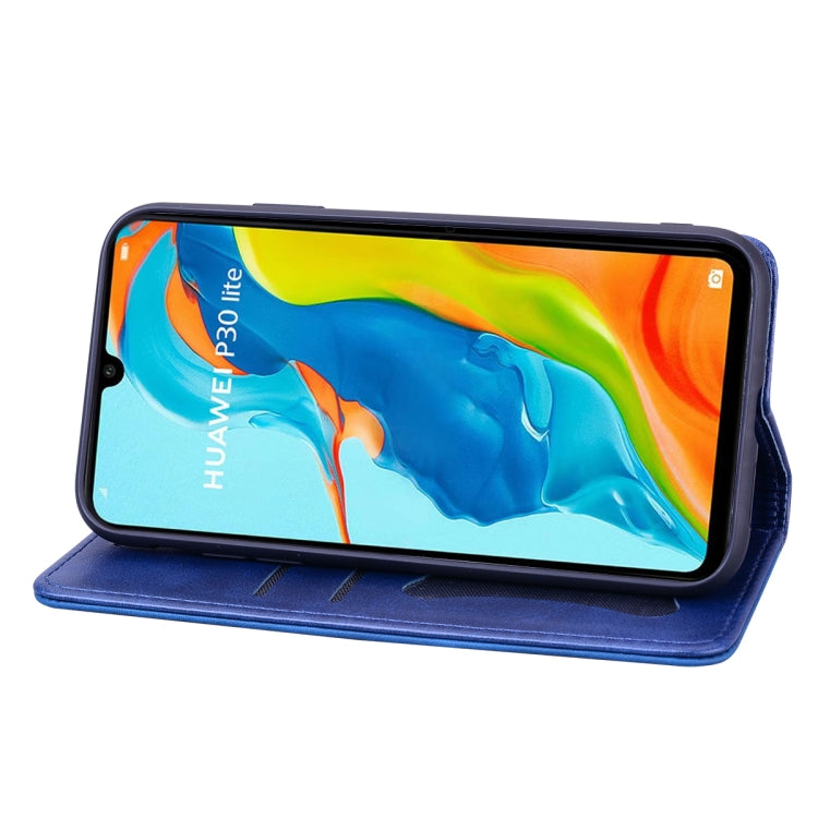 For Huawei P30 Lite Business Stitching Horizontal Flip Leather Case with Double Folding & Bracket & Card Slots & Photo Frame & Wallet
