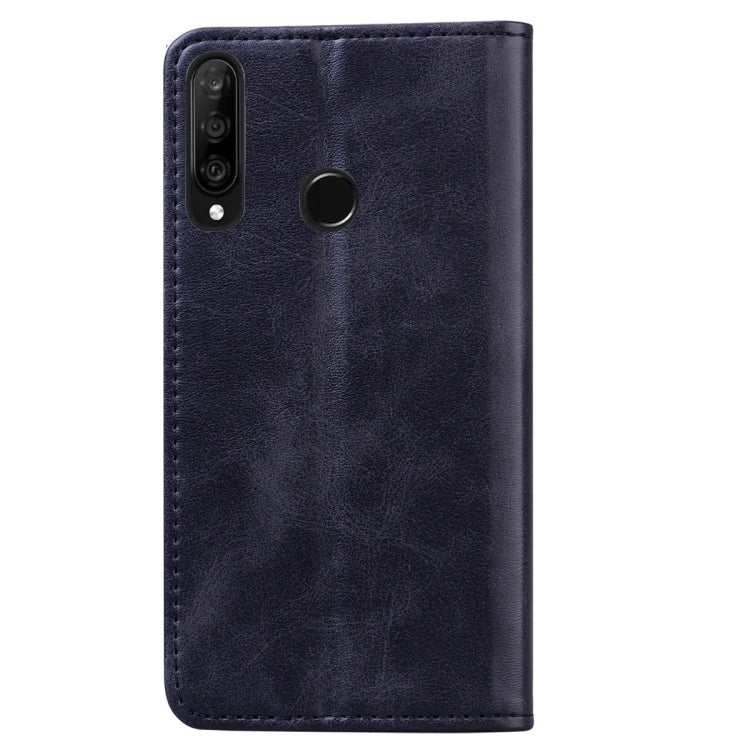 For Huawei P30 Lite Business Stitching Horizontal Flip Leather Case with Double Folding & Bracket & Card Slots & Photo Frame & Wallet