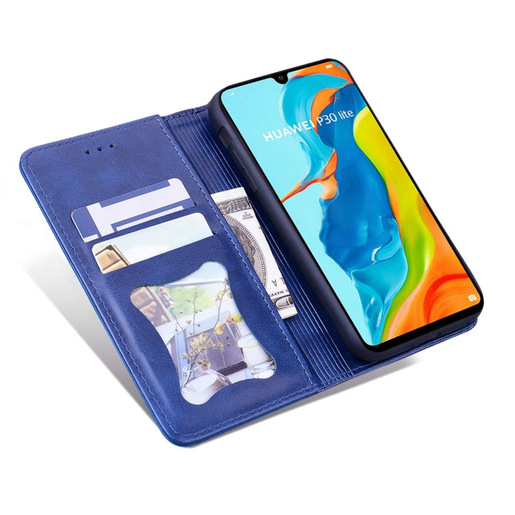 For Huawei Nova 4e Business Stitching Horizontal Flip Leather Case with Double Folding & Bracket & Card Slots & Photo Frame & Wallet