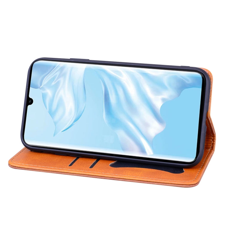 For Huawei P30 Pro Business Stitching Horizontal Flip Leather Case with Double Folding & Bracket & Card Slots & Photo Frame & Wallet