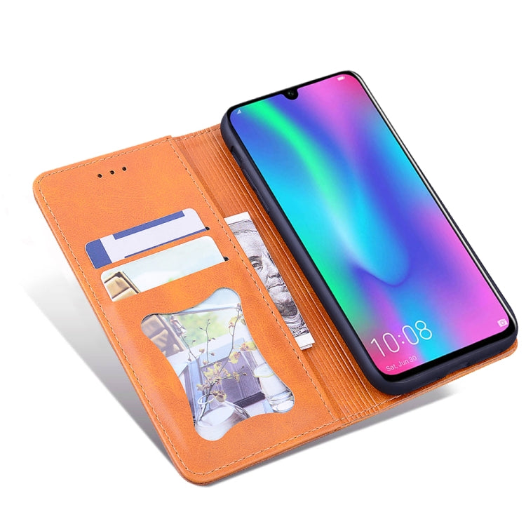 For Huawei P Smart (2019) Business Stitching Horizontal Flip Leather Case with Double Folding & Bracket & Card Slots & Photo Frame & Wallet