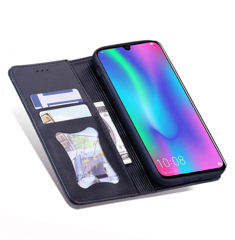 For Huawei P Smart (2019) Business Stitching Horizontal Flip Leather Case with Double Folding & Bracket & Card Slots & Photo Frame & Wallet
