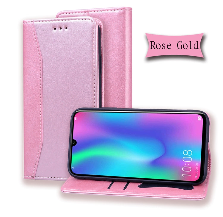 For Huawei P Smart (2019) Business Stitching Horizontal Flip Leather Case with Double Folding & Bracket & Card Slots & Photo Frame & Wallet