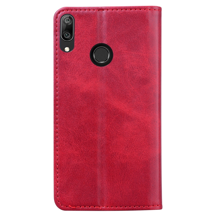 For Huawei Y7 Pro (2019) Business Stitching Horizontal Flip Leather Case with Double Folding & Bracket & Card Slots & Photo Frame & Wallet