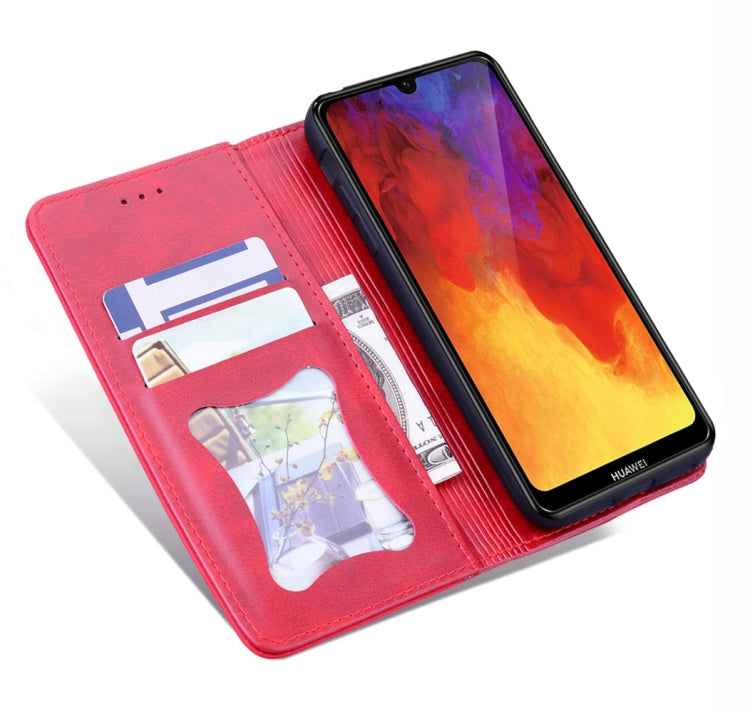 For Huawei Y7 Pro (2019) Business Stitching Horizontal Flip Leather Case with Double Folding & Bracket & Card Slots & Photo Frame & Wallet