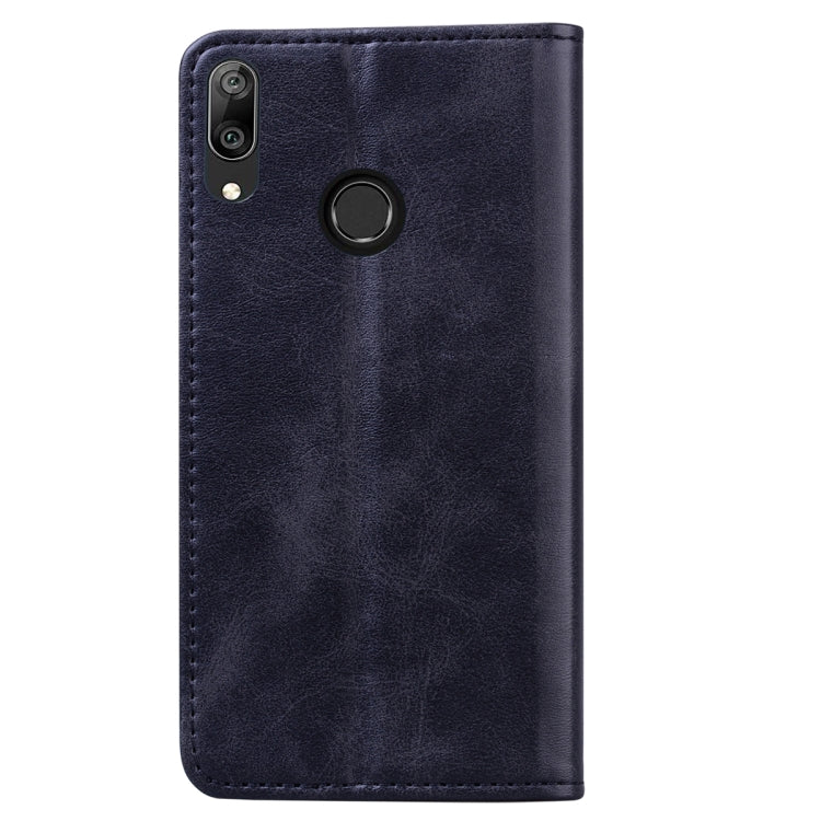 For Huawei Y7 Prime (2019) Business Stitching Horizontal Flip Leather Case with Double Folding & Bracket & Card Slots & Photo Frame & Wallet