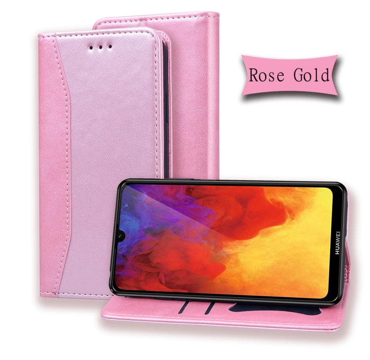 For Huawei Y7 Prime (2019) Business Stitching Horizontal Flip Leather Case with Double Folding & Bracket & Card Slots & Photo Frame & Wallet