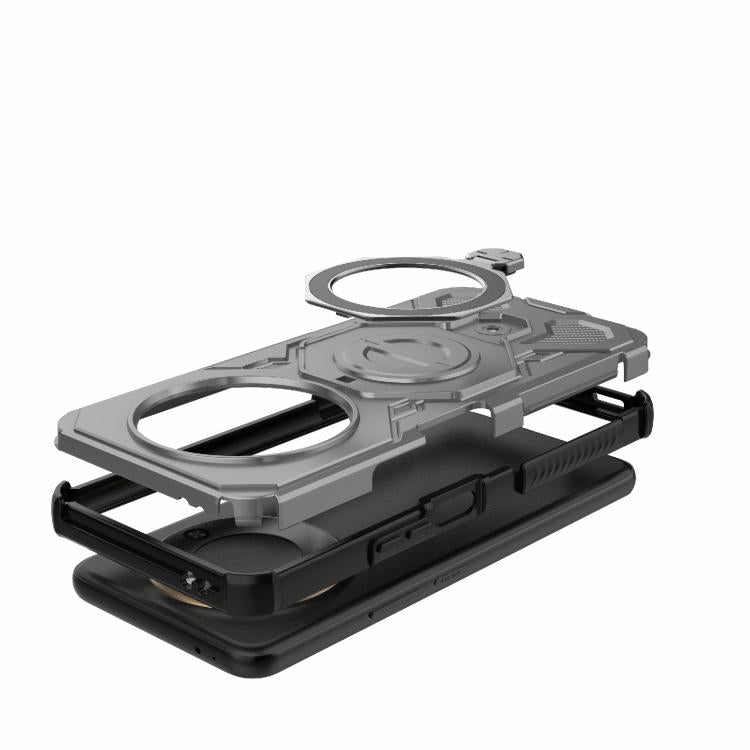 For Honor X60 5G J-20 Solid Color MagSafe Magnetic TPU+PC Phone Case