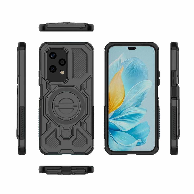 For Honor 200 Lite 5G Global J-20 Solid Color MagSafe Magnetic TPU+PC Phone Case