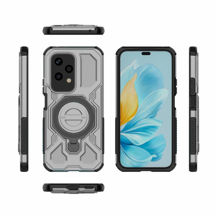 For Honor 200 Lite 5G Global J-20 Solid Color MagSafe Magnetic TPU+PC Phone Case