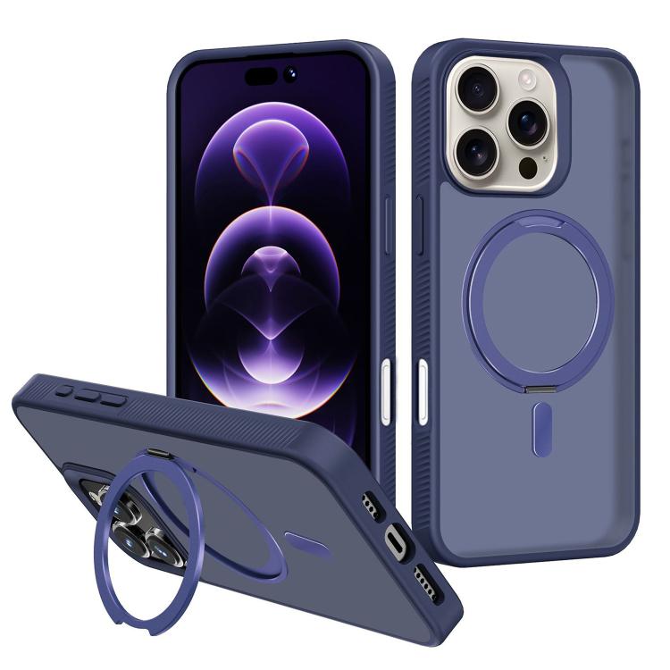 For iPhone 16 Pro Kalebol Rotating Holder MagSafe PC Hybrid TPU Phone Case