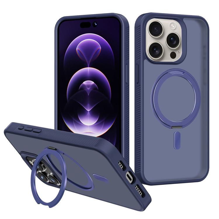 For iPhone 15 Pro Kalebol Rotating Holder MagSafe PC Hybrid TPU Phone Case