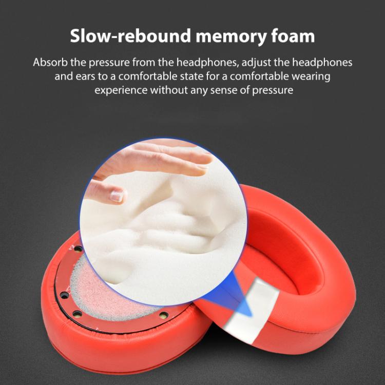 1 Pair Protein Leather Thickened 26mm Replacement Earpads For Beats Studio3 / 2