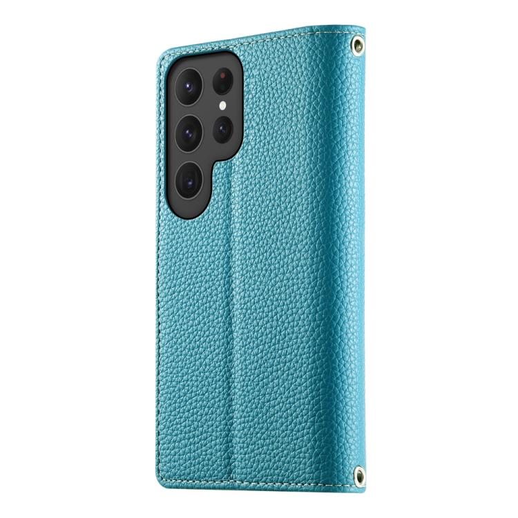 For Samsung Galaxy S25 Ultra 5G Stitching Multi-card Zipper Wallet Leather Phone Case with Short Strap