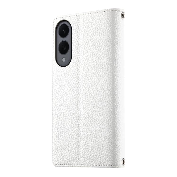 For Samsung Galaxy S25 Edge 5G Stitching Multi-card Zipper Wallet Leather Phone Case with Short Strap