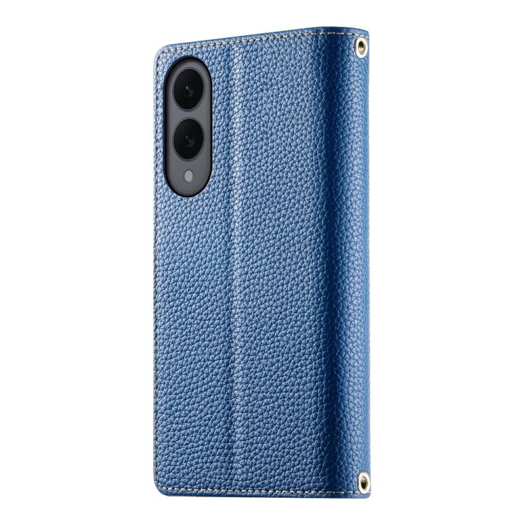 For Samsung Galaxy S25 Edge 5G Stitching Multi-card Zipper Wallet Leather Phone Case with Short Strap