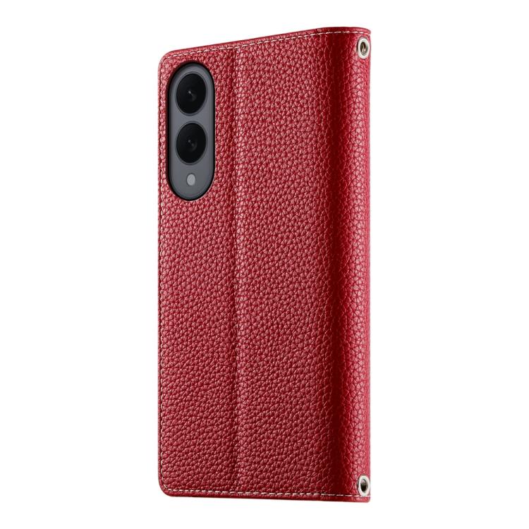 For Samsung Galaxy S25 Edge 5G Stitching Multi-card Zipper Wallet Leather Phone Case with Short Strap