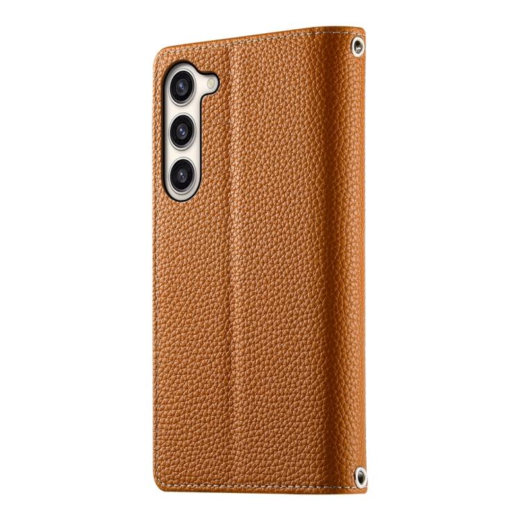 For Samsung Galaxy S23+ 5G Stitching Multi-card Zipper Wallet Leather Phone Case with Short Strap