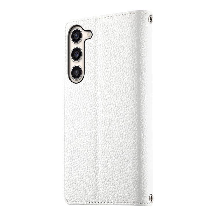For Samsung Galaxy S23+ 5G Stitching Multi-card Zipper Wallet Leather Phone Case with Short Strap