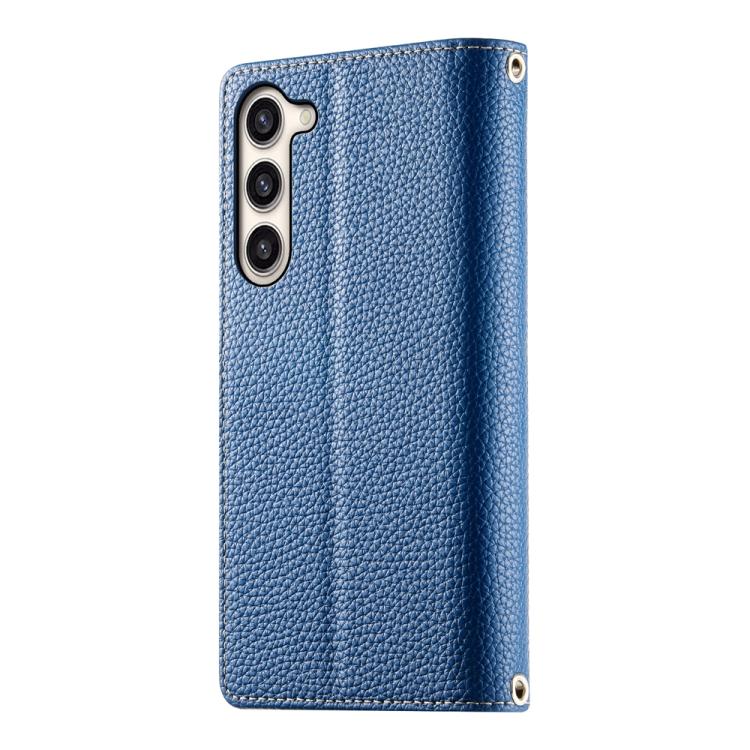 For Samsung Galaxy S23+ 5G Stitching Multi-card Zipper Wallet Leather Phone Case with Short Strap