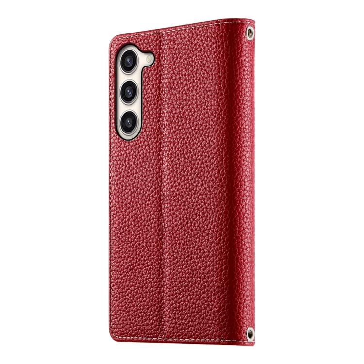 For Samsung Galaxy S23+ 5G Stitching Multi-card Zipper Wallet Leather Phone Case with Short Strap