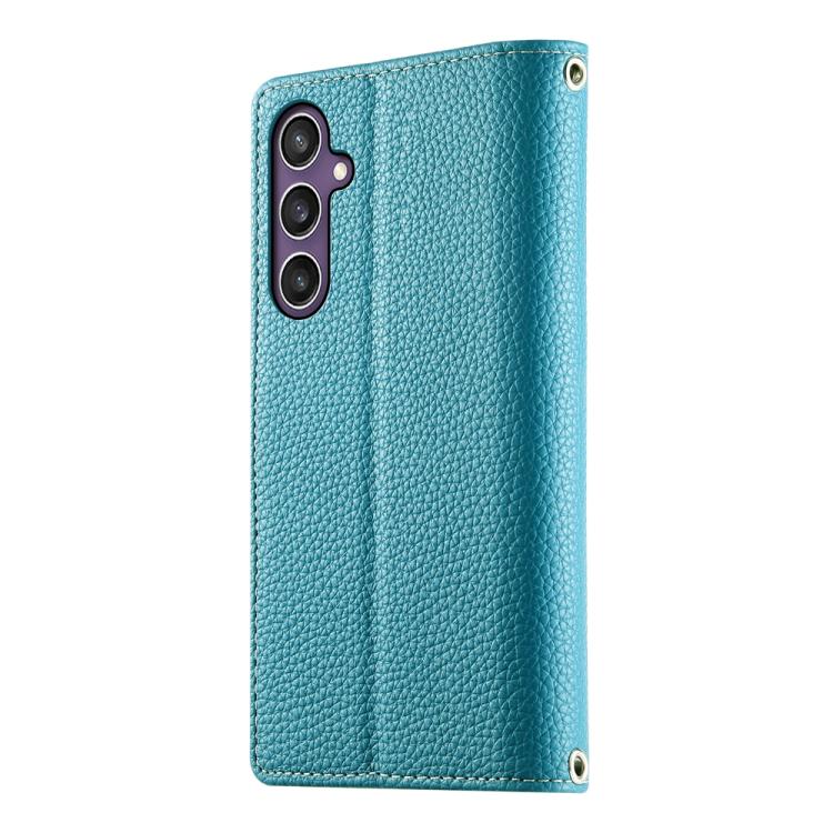 For Samsung Galaxy S23 FE 5G Stitching Multi-card Zipper Wallet Leather Phone Case with Short Strap