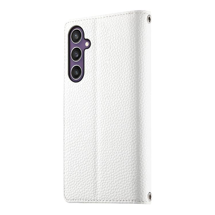 For Samsung Galaxy S23 FE 5G Stitching Multi-card Zipper Wallet Leather Phone Case with Short Strap