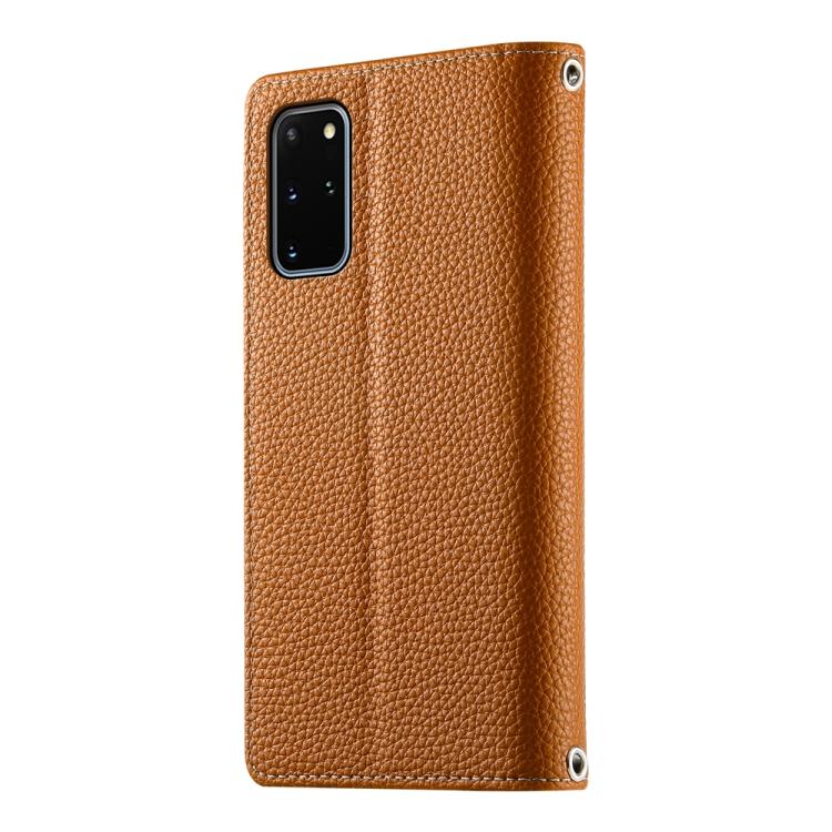 For Samsung Galaxy S20+ Stitching Multi-card Zipper Wallet Leather Phone Case with Short Strap